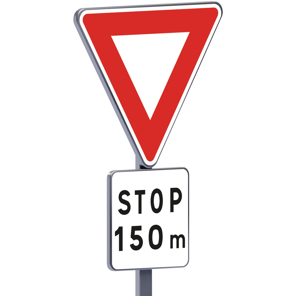 AB5-1000-Classe 2-Cédez le passage + Stop à 150m TALIAPLAST - 523332