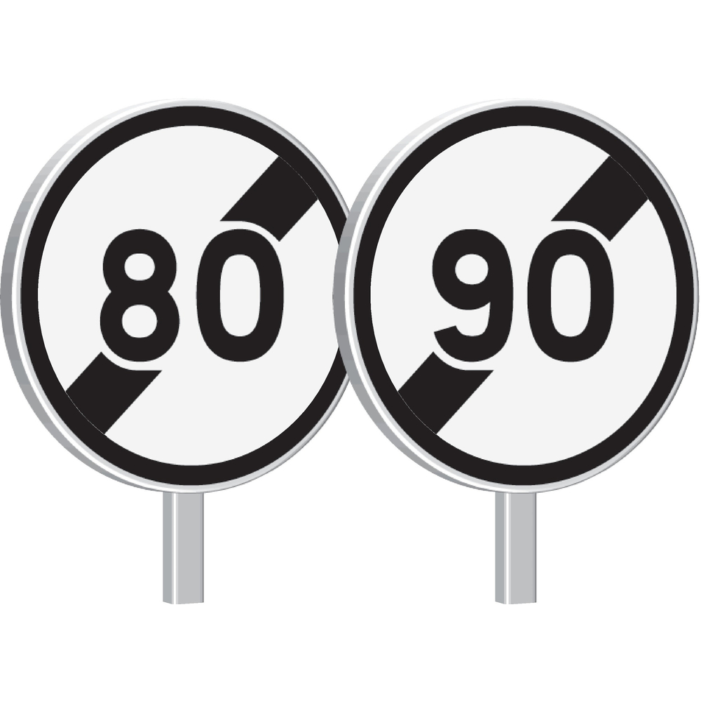 Panneau permanent B33-650-classe 1-fin de limitation de vitesse TALIAPLAST - 523633