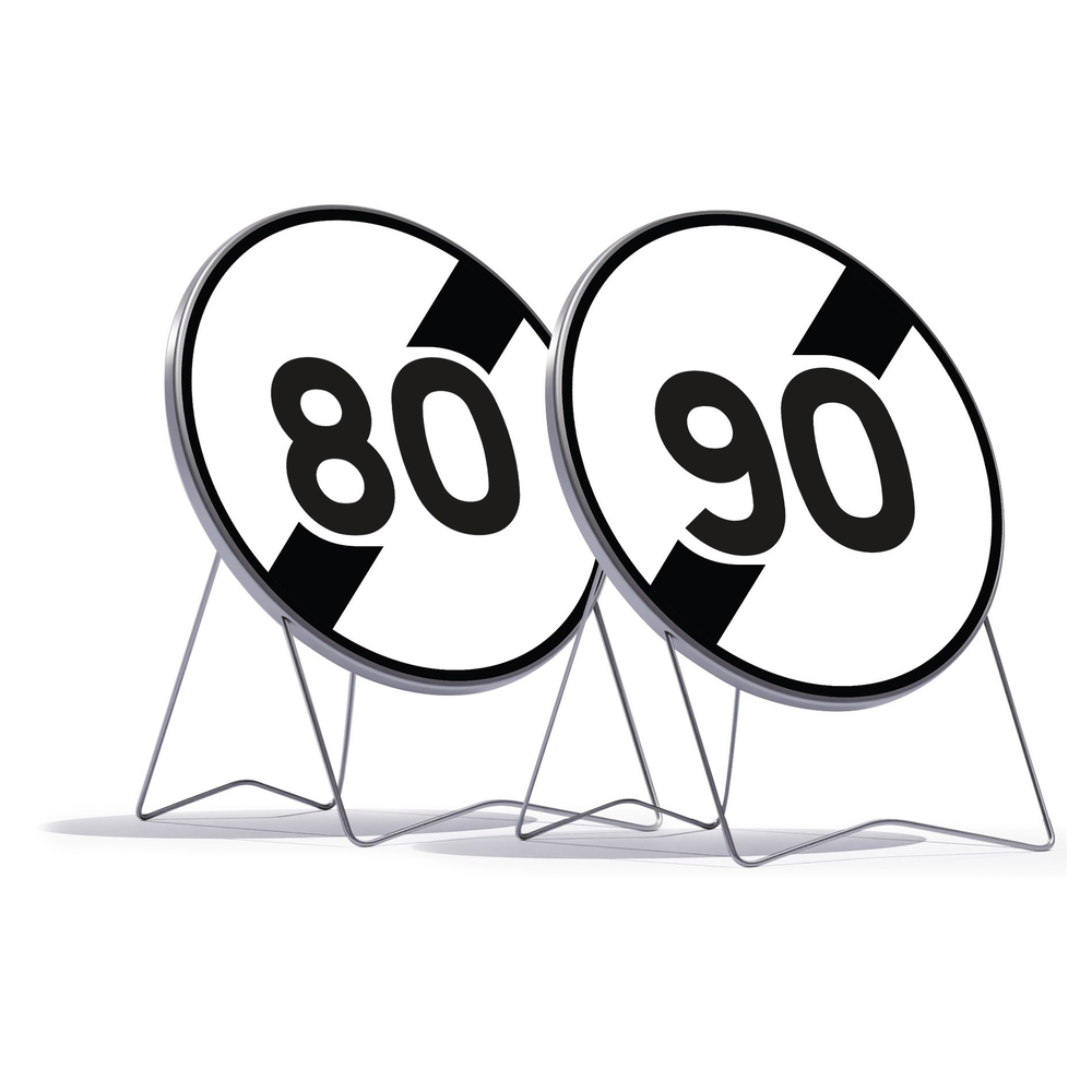 Panneau temporaire B33 850 t1 fin de limitation de vitesse à…. TALIAPLAST - 524028