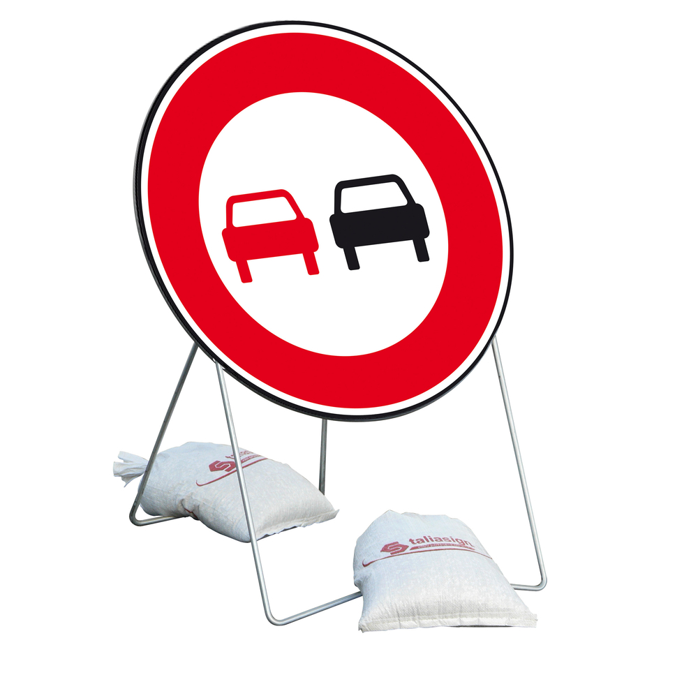 Panneau Interdiction de doubler B3 650 mm classe T1 + PIED - TALIAPLAST - 524405