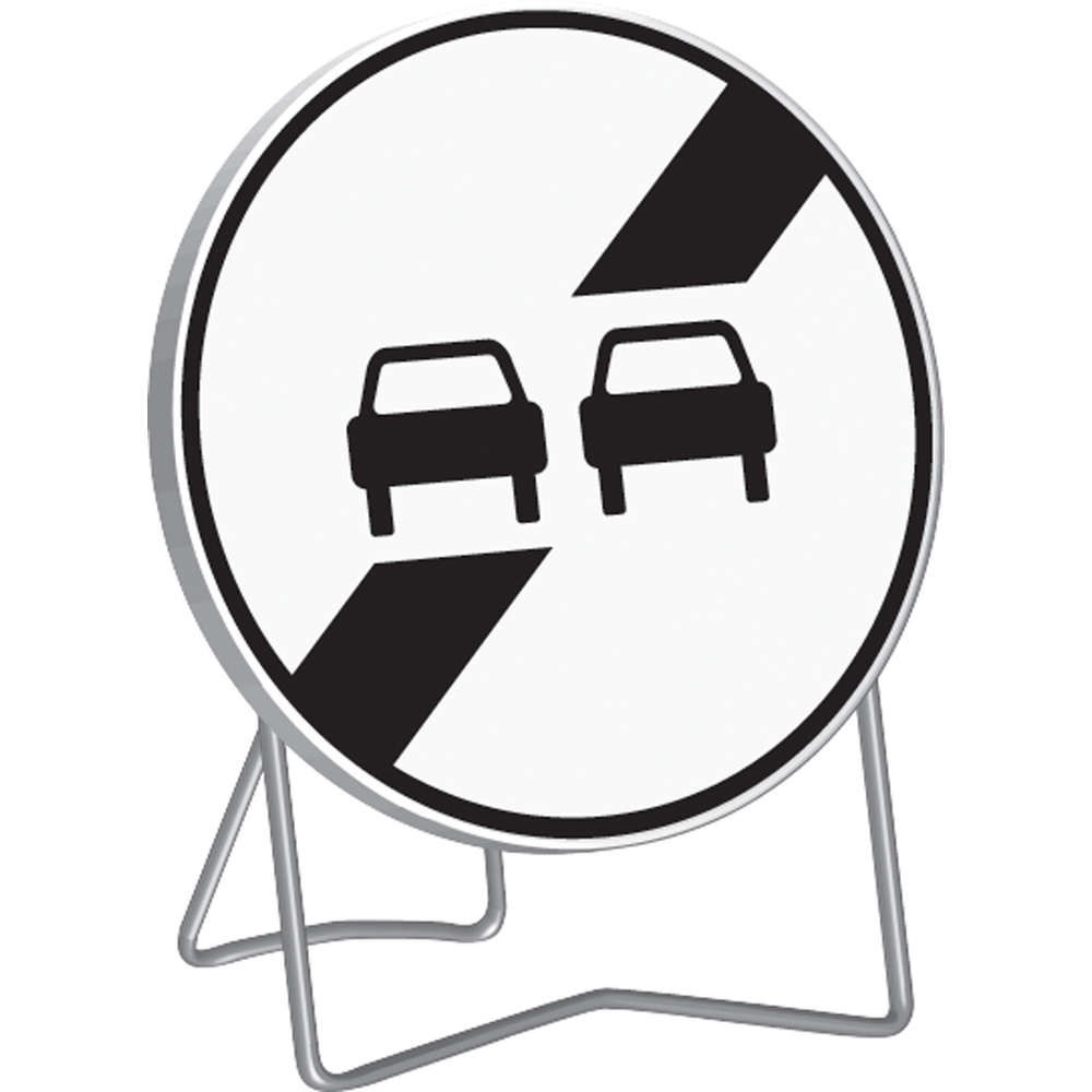 Panneau de fin d'interdiction de doubler B34 650 mm classe T1 + PIED - TALIAPLAST - 524424