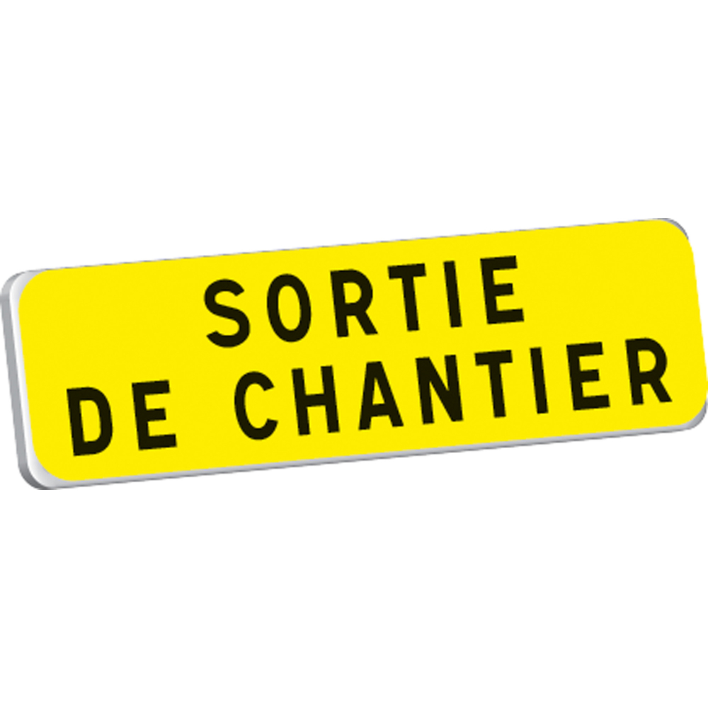 Panonceau SORTIE DE CHANTIER KM9 classe T1 900 x 250 TALIAPLAST - 525204