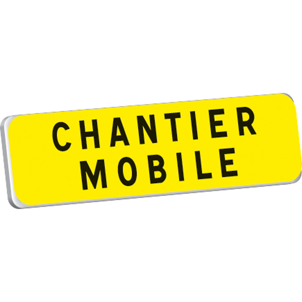 Panonceau CHANTIER MOBOLE KM9 classe T1 900 x 250 TALIAPLAST - 525207