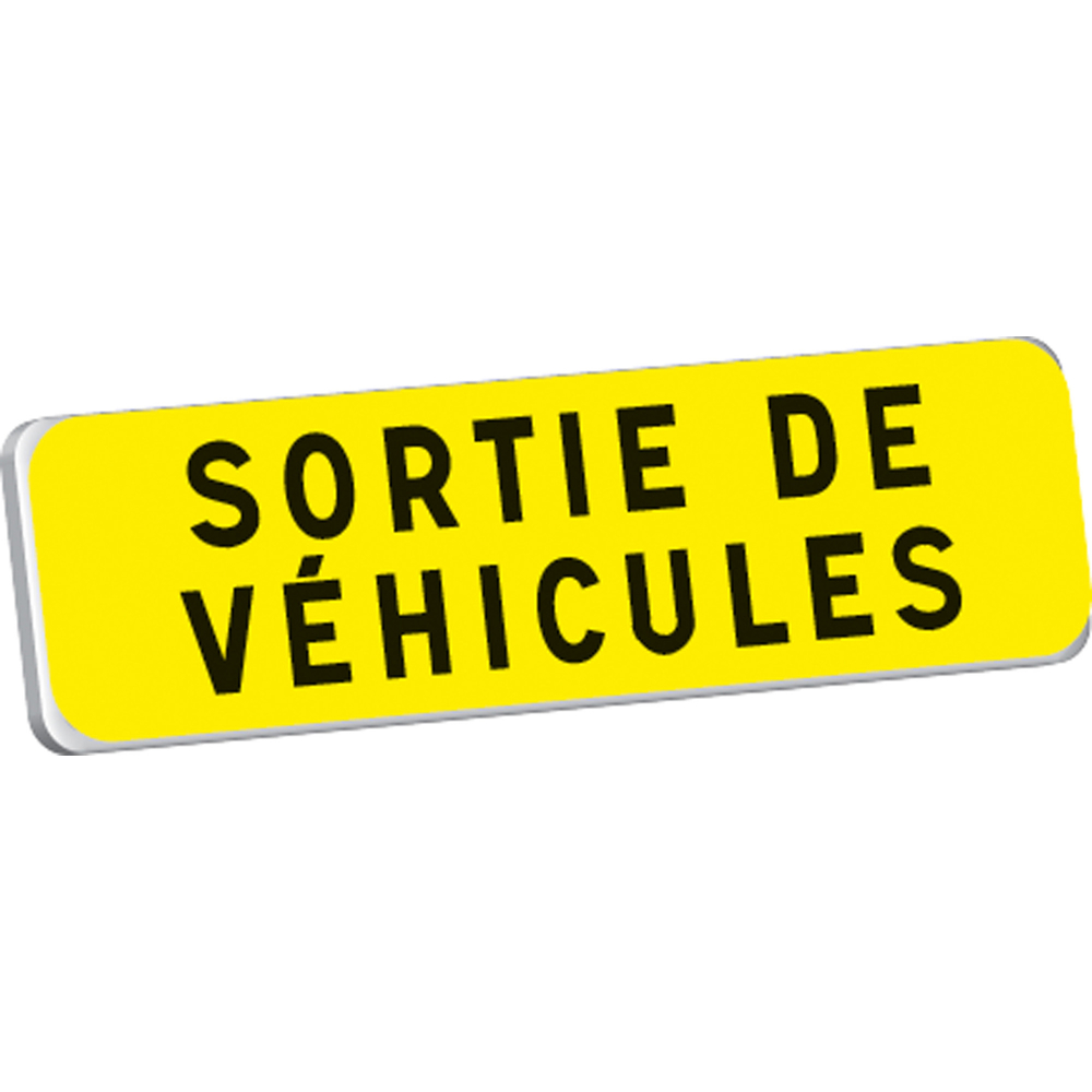 Panonceau SORTIE DE VEHICULES KM9 classe T1 900 x 250 TALIAPLAST - 525218