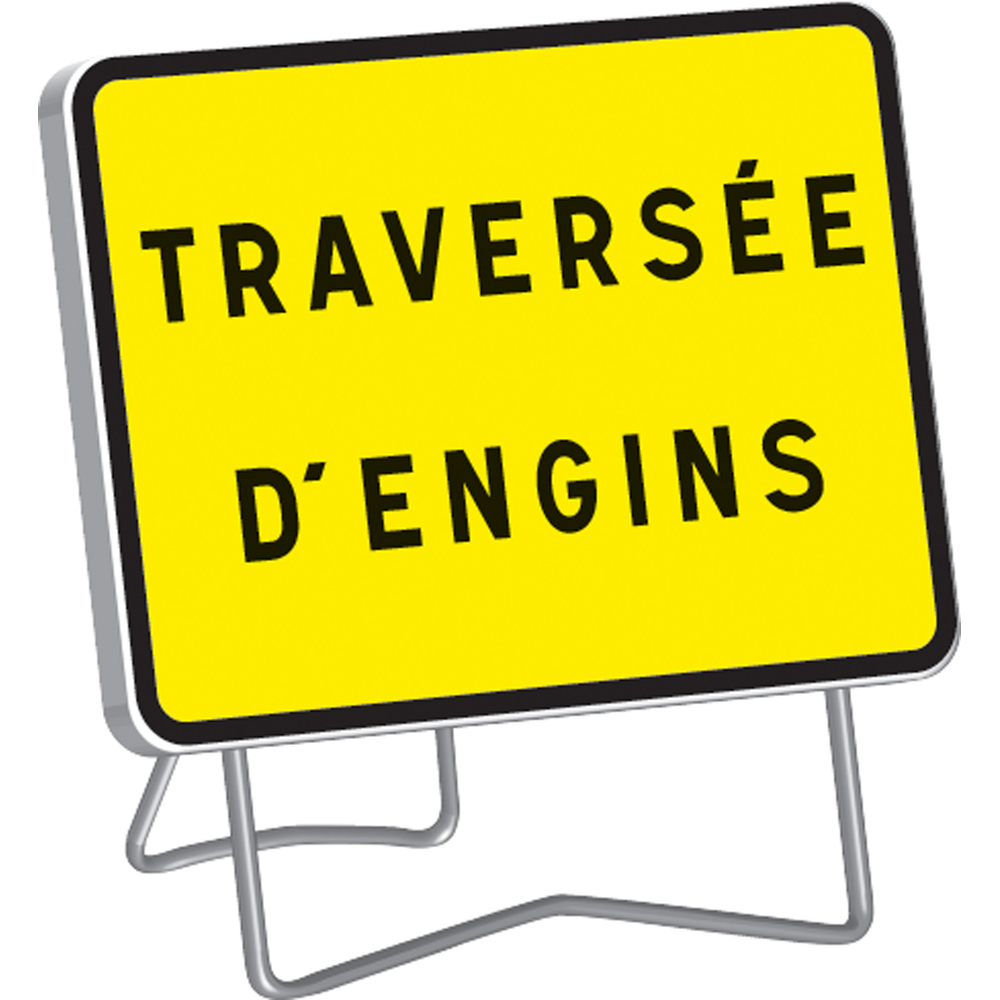Panneau KC1 ' TRAVERSEE D'ENGINS ' classe T1 + PIED - TALIAPLAST - 525612