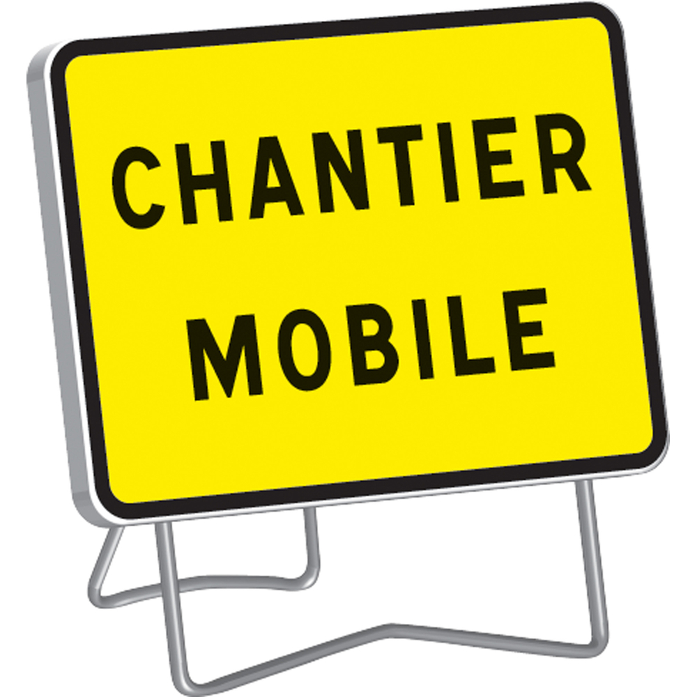 Panneau KC1 ' CHANTIER MOBILE ' classe T1 + PIED - TALIAPLAST - 525615