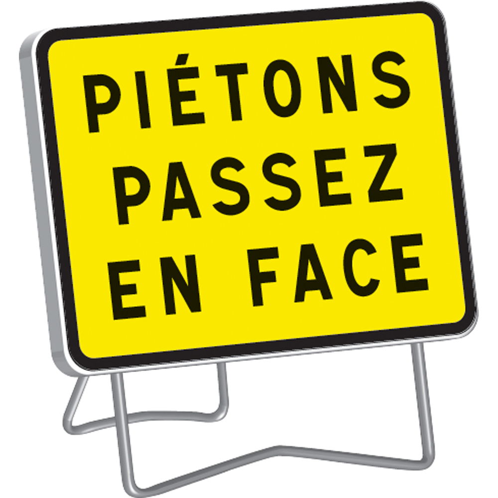 Panneau KC1 ' PIETONS PASSEZ EN FACE ' classe T1 + PIED - TALIAPLAST - 525618