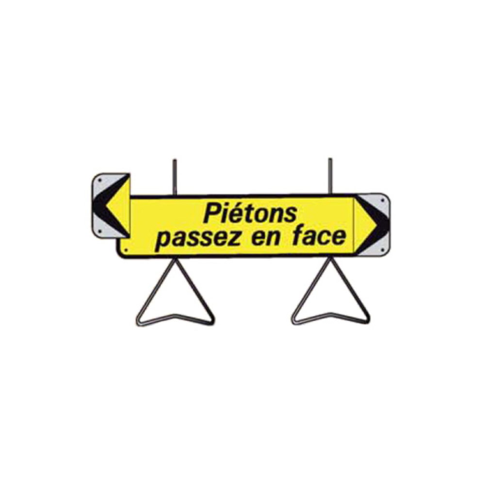 Panneau de déviation temporaire TALIAPLAST 'Piétons passez en face' - 526002