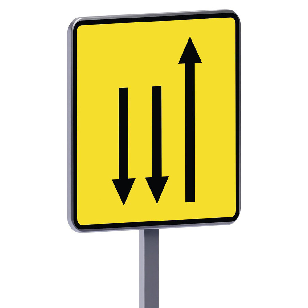 Panneau temporaire Kd9 ex.2 changement de trajectoire 900x900 t1 TALIAPLAST - 526212