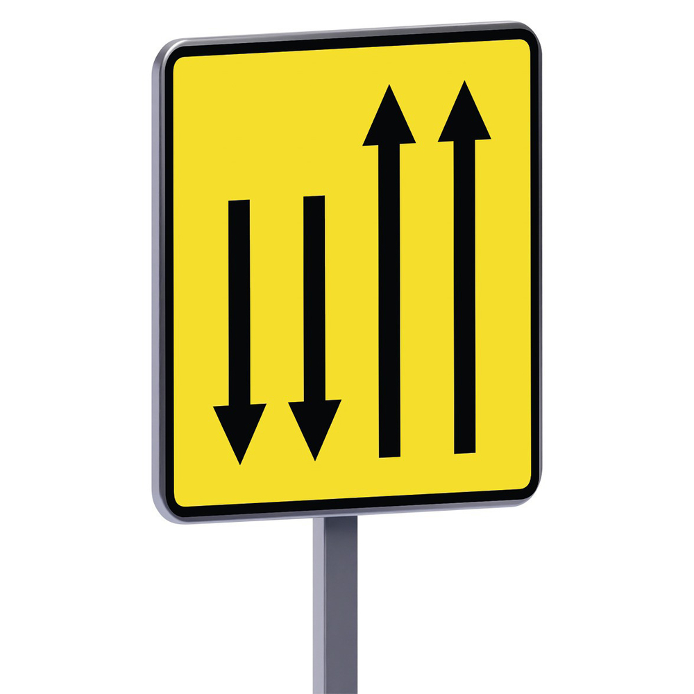 Panneau temporaire Kd9 ex.4 changement de trajectoire 900x900 t1 TALIAPLAST - 526214
