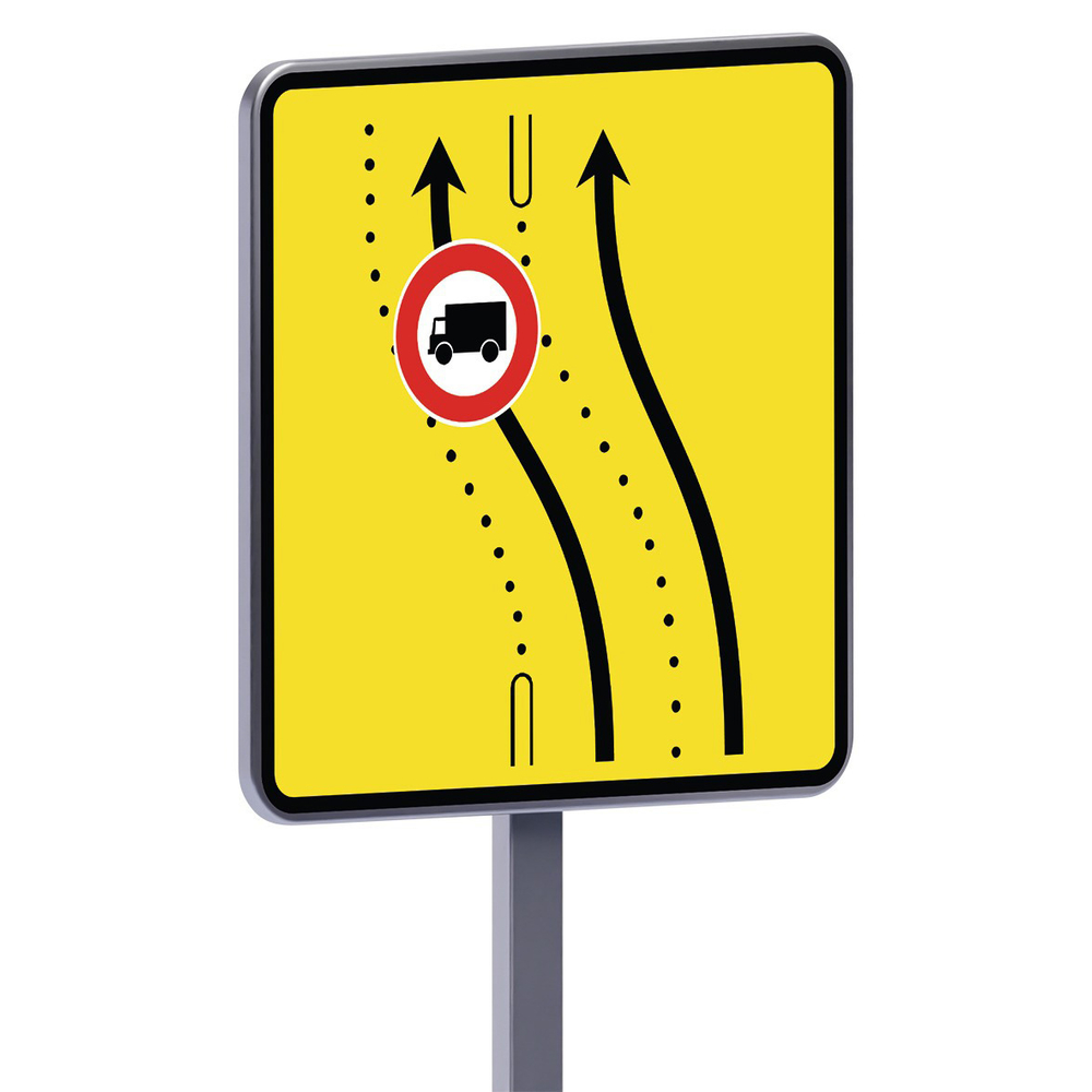 Panneau temporaire Kd8 ex.2 changement de trajectoire 900x900 t1 TALIAPLAST - 526222