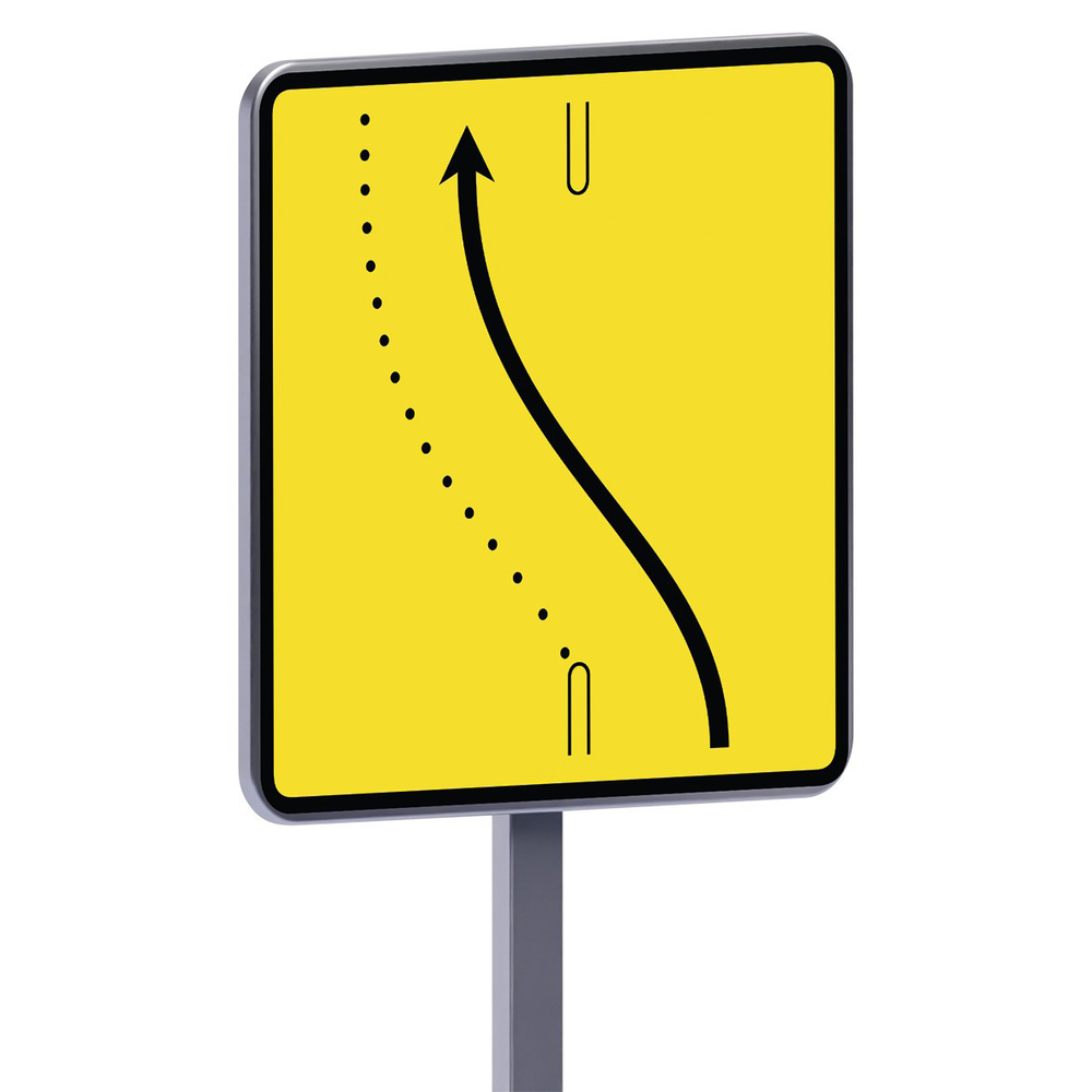 Panneau temporaire Kd8 ex.3 changement de trajectoire 900x900 t1 TALIAPLAST - 526223