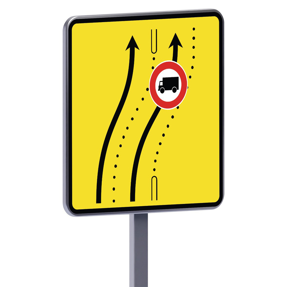 Panneau permanent Kd8 ex.2d changement de trajectoire 900x900 t1 TALIAPLAST - 526227