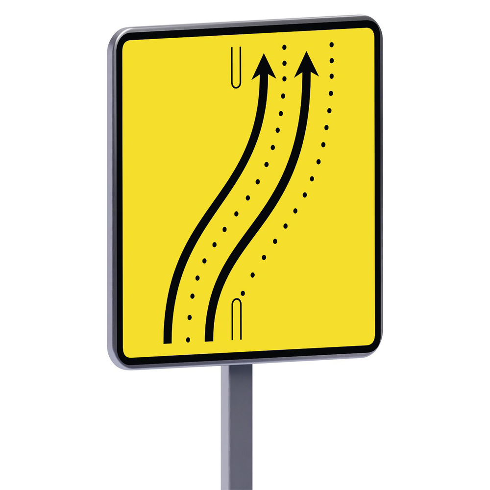 Panneau permanent Kd8 ex.5d changement de trajectoire 900x900 t1 TALIAPLAST - 526228