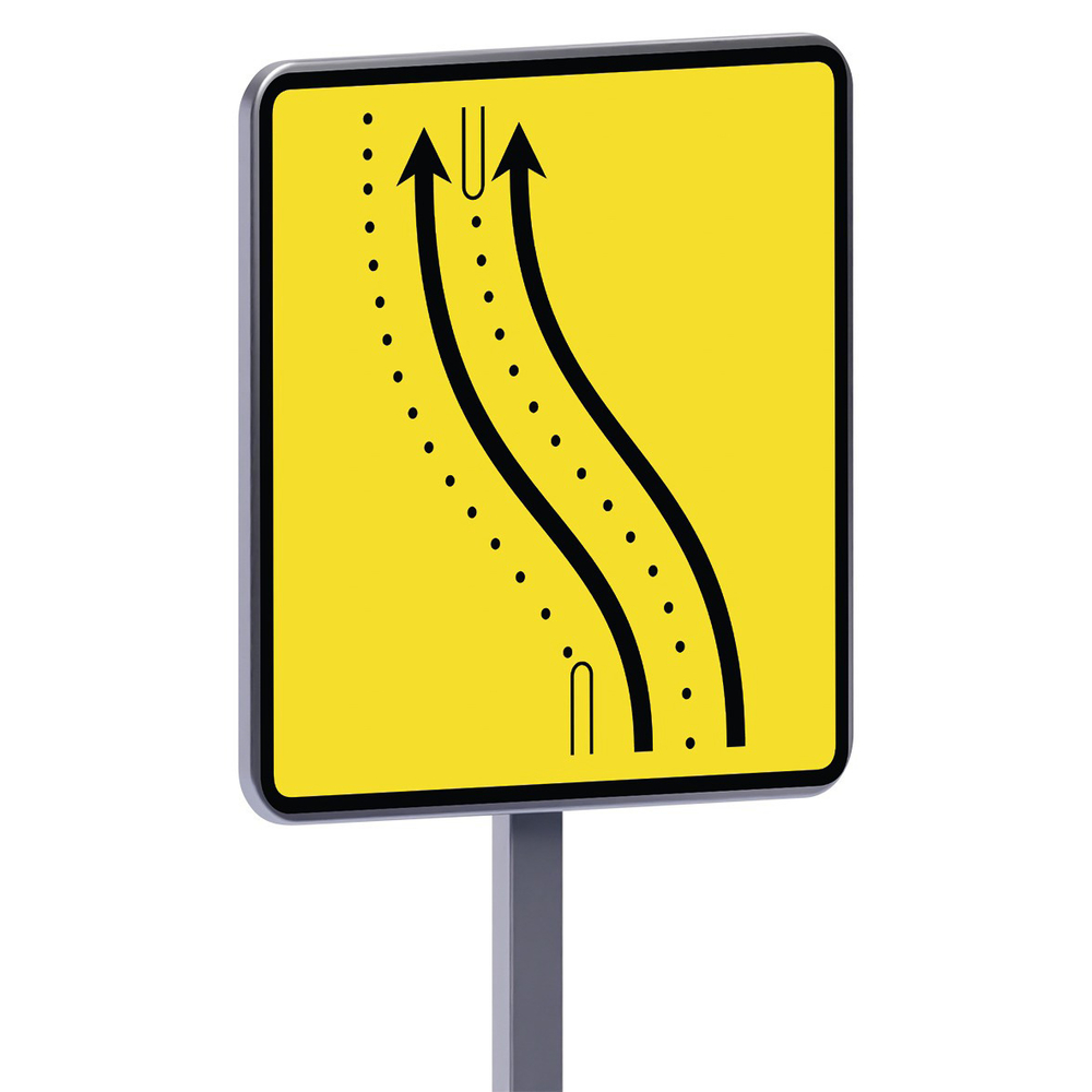 Panneau temporaire Kd8 ex.1 changement de trajectoire 900x900 c2 TALIAPLAST - 526321