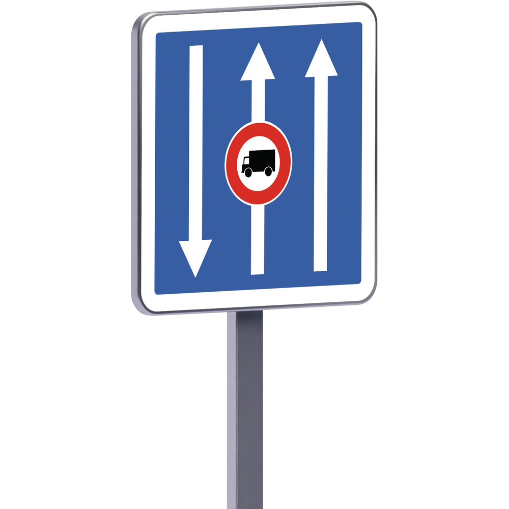 Panneau permanent C24a 500x500 c2 condition de circulation par voie sur la route suivie TALIAPLAST - 528115