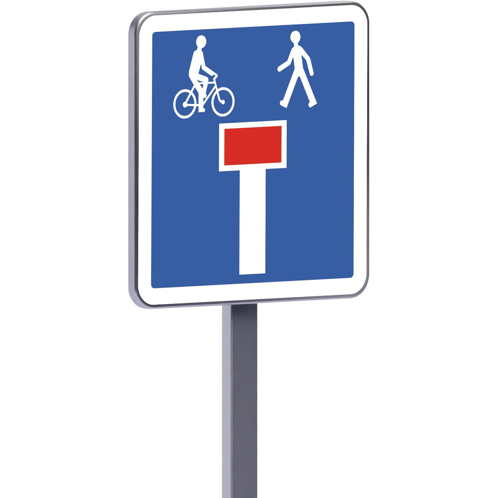 Panneau permanent C13d 500x500 c1 impasse uniquement accessible par ls piétons et les cyclistes TALIAPLAST - 528162