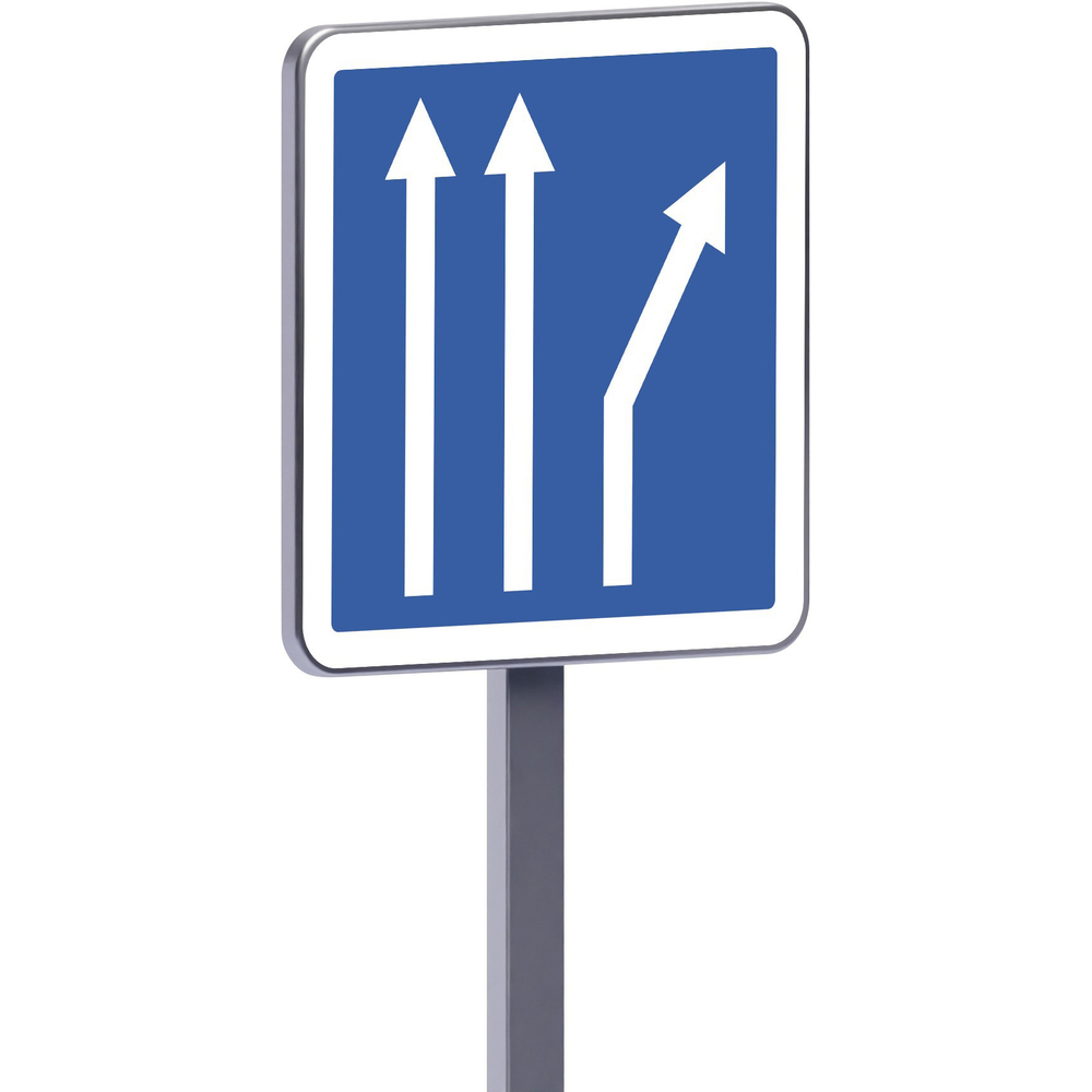 Panneau permanent C24b 500x500 c2 voies affectées à l'approche d'une intersection TALIAPLAST - 528166