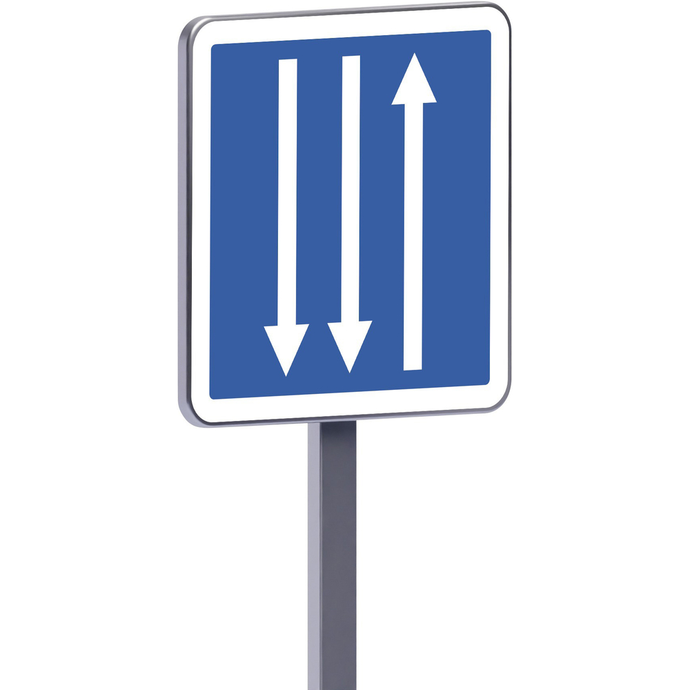 Panneau permanent C29c 500x500 c2 section de route à 3 voies affectées TALIAPLAST - 528172