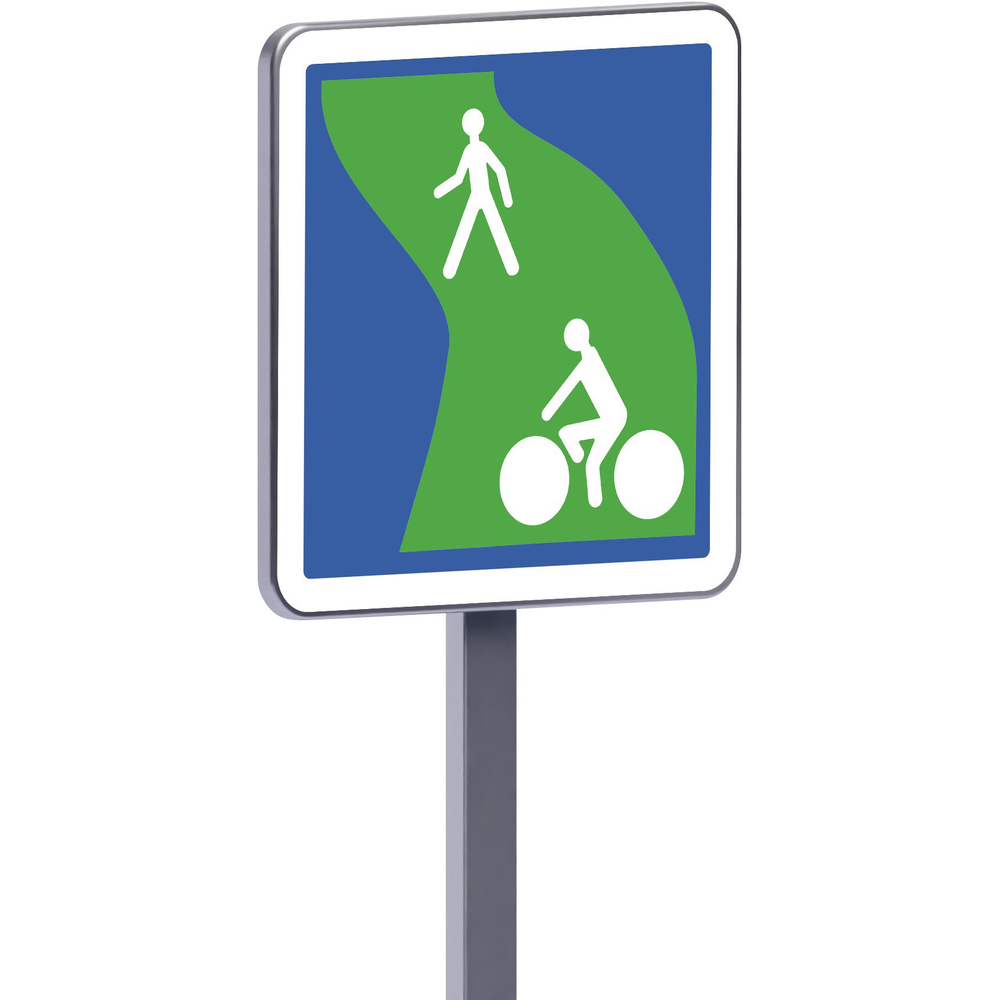 Panneau permanent C115 500x500 c1 voies vertes réservées aux piétons et véhicules sans moteur TALIAPLAST - 528181
