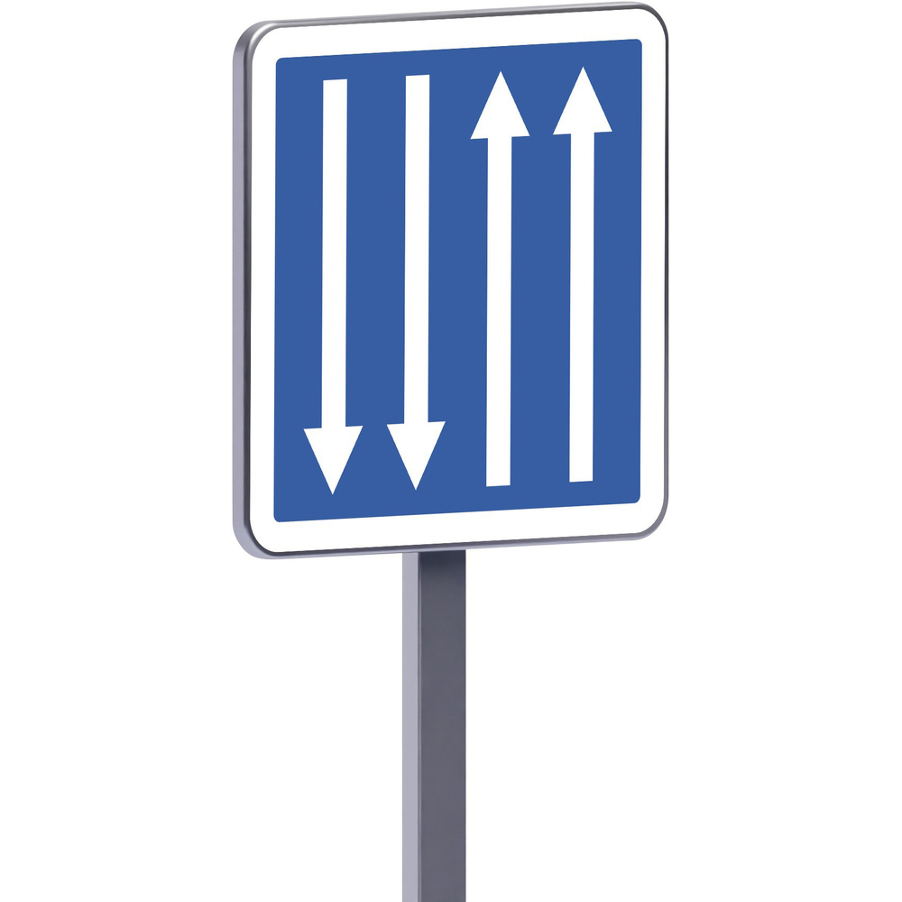 Panneau permanent C29a 700x700 c2 créneau de dépassement ou section à chaussée séparées TALIAPLAST - 528220