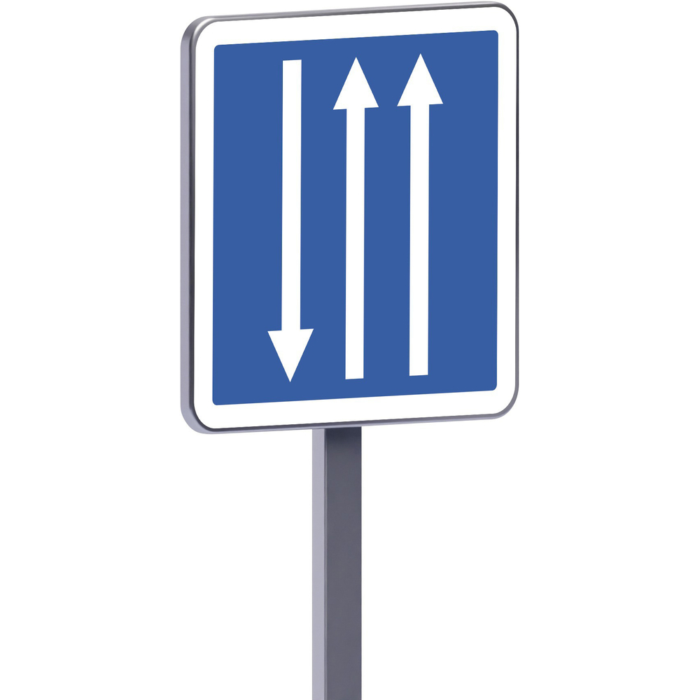 Panneau permanent C29b 700x700 c2 créneau de dépassement à 3 voies affectées TALIAPLAST - 528271