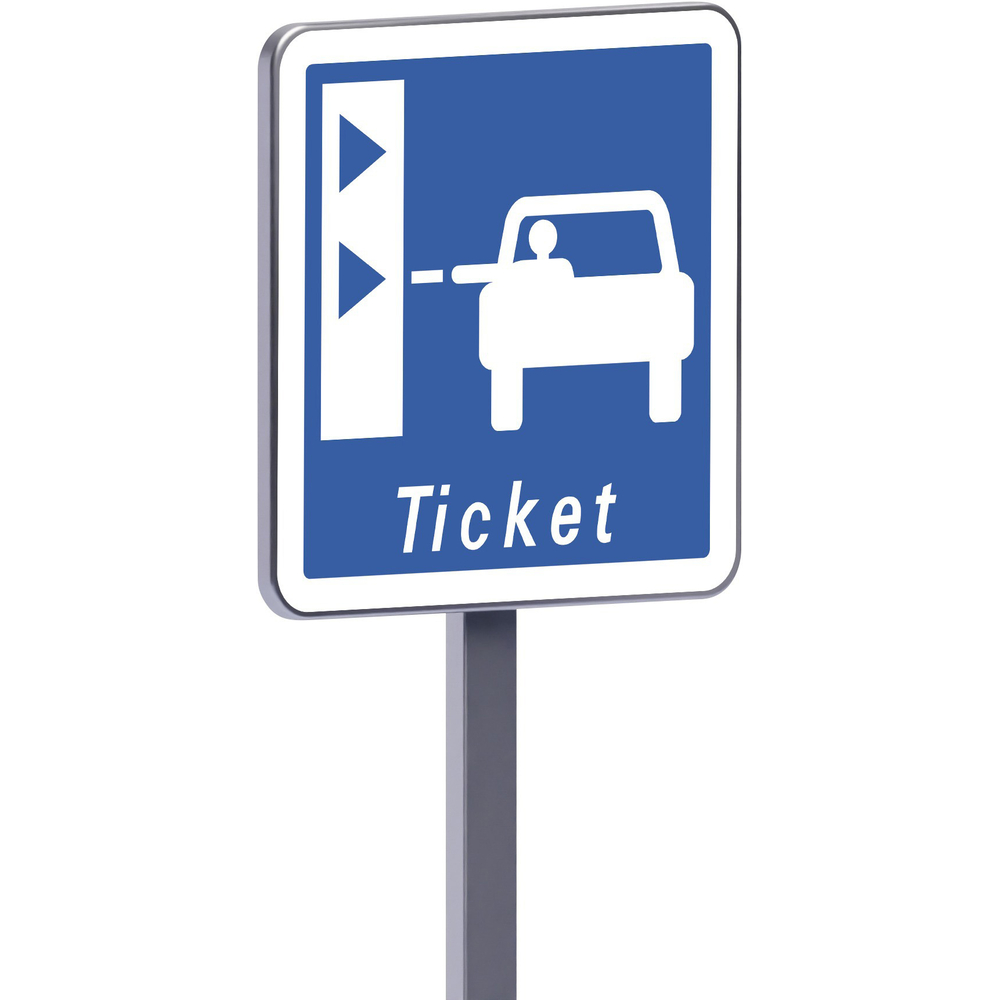 Panneau permanent C62 700x700 c2 présignalisation d'une borne de retrait de ticket de péage TALIAPLAST - 528276