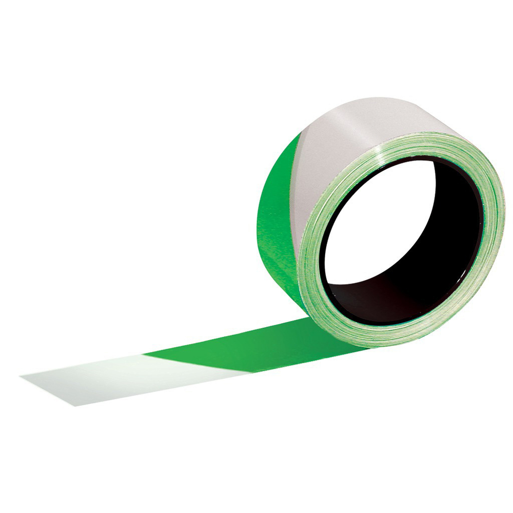 rouleau rubalise 'rubaplast' vert / blanc 100m x 50 mm TALIAPLAST - 540312