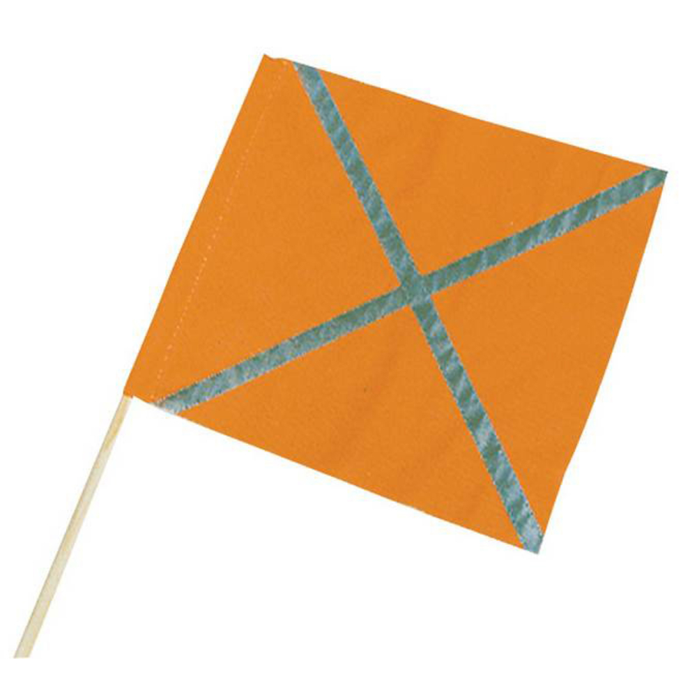 FANION ORANGE FLUO AVEC BANDES RETRO 40X50CM TALIAPLAST - 550402