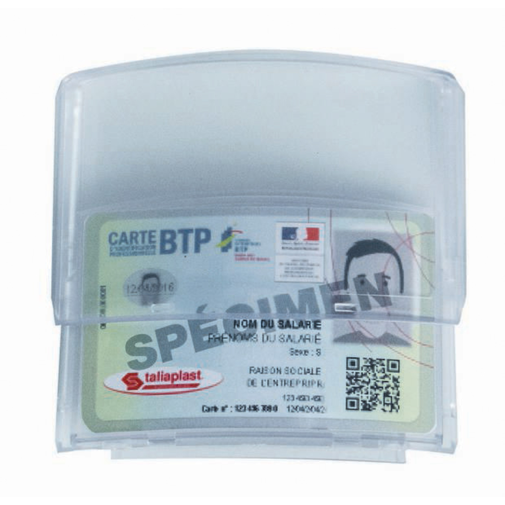 PORTE BADGE ADHESIF POUR CASQUES DE CHANTIER TALIAPLAST - 560310