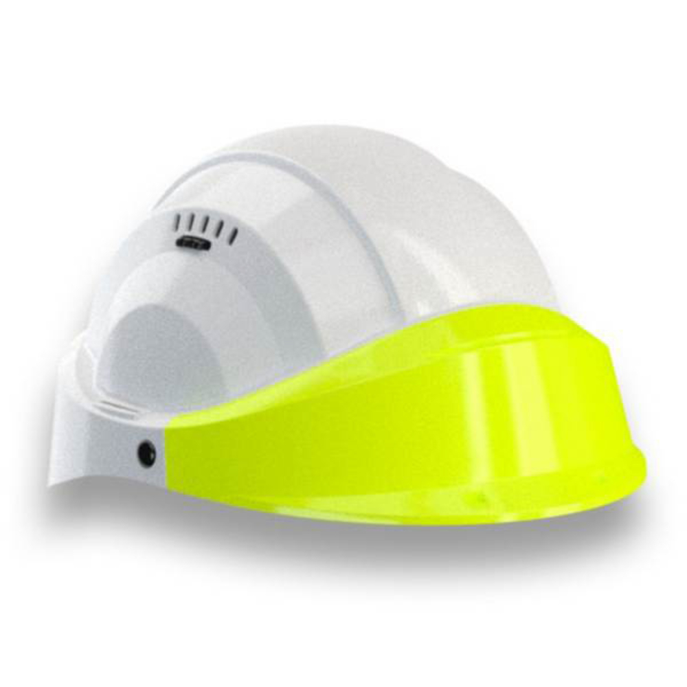 CASQUE 'ORIZON' BLANC VISIERE FLUO JAUNE TALIAPLAST - 563517