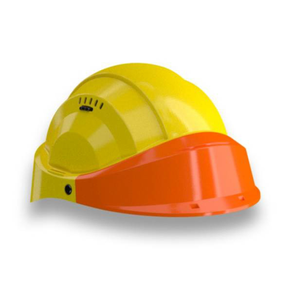 CASQUE 'ORIZON' JAUNE VISIERE ORANGE TALIAPLAST - 563525