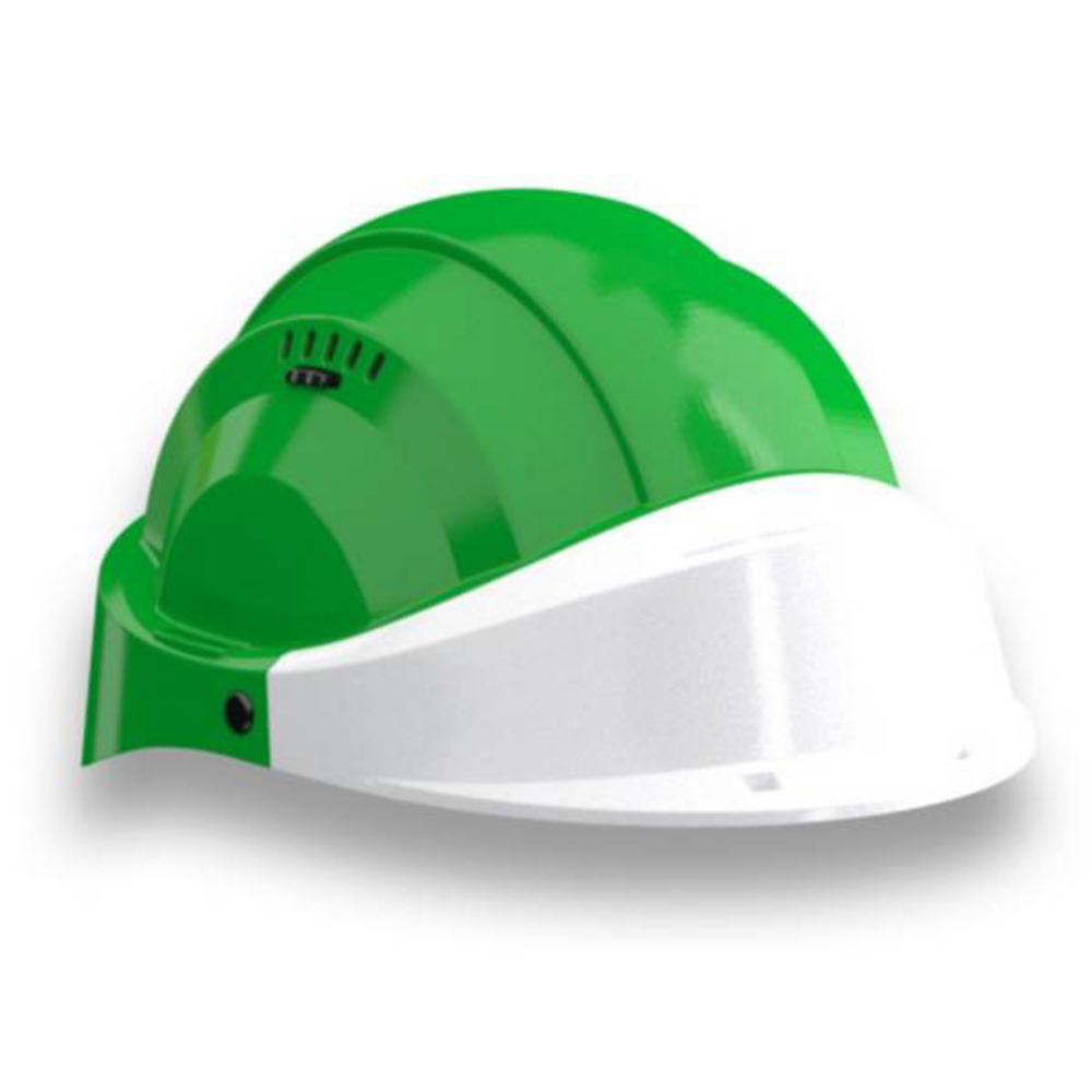 CASQUE 'ORIZON' VERT VISIERE BLANCHE TALIAPLAST - 563531