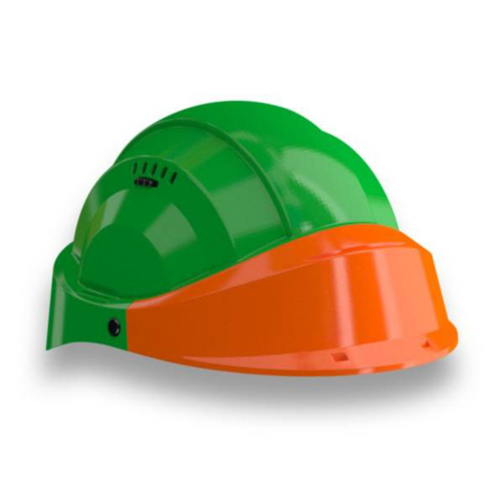 CASQUE 'ORIZON' VERT VISIERE ORANGE TALIAPLAST - 563535