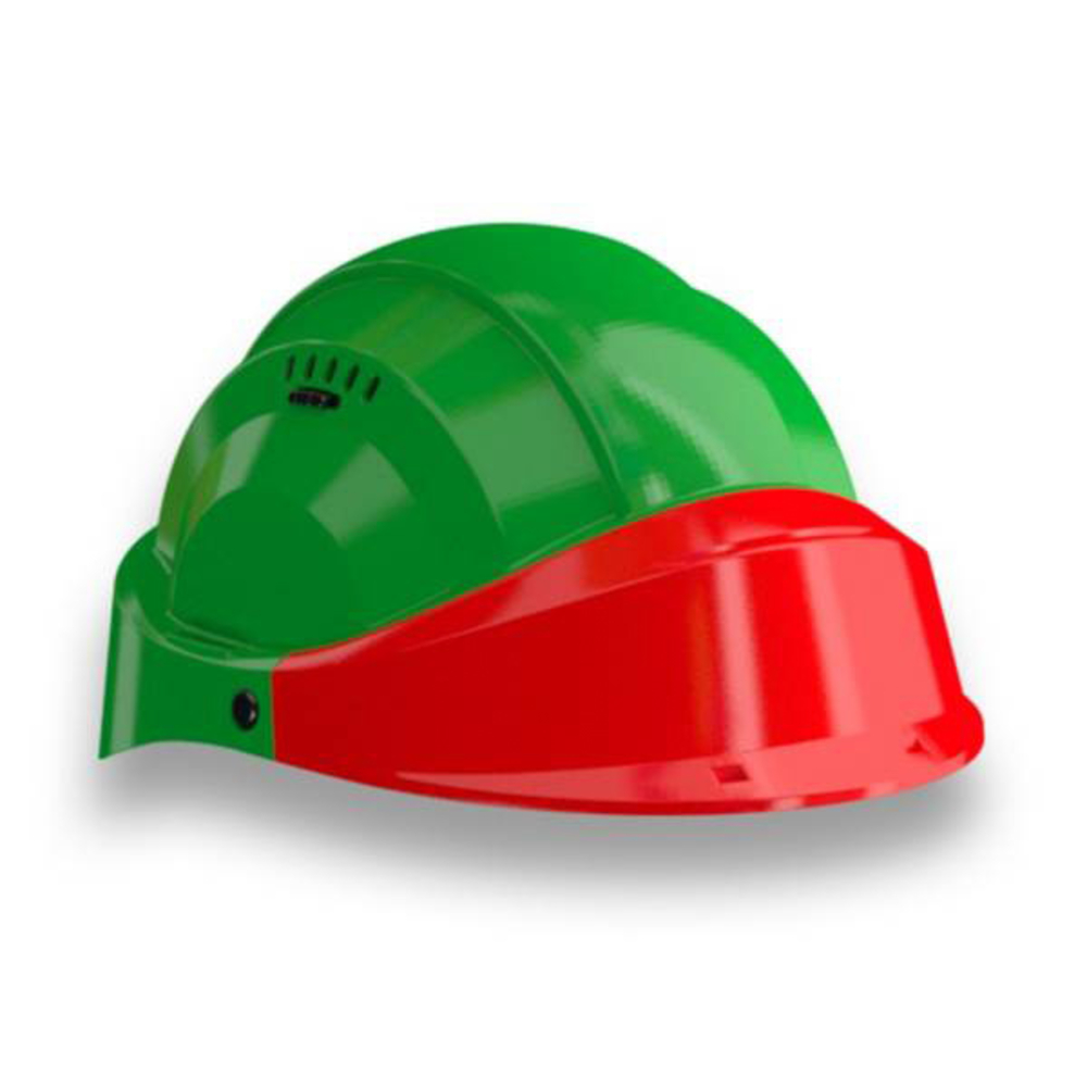 CASQUE 'ORIZON' VERT VISIERE ROUGE TALIAPLAST - 563536
