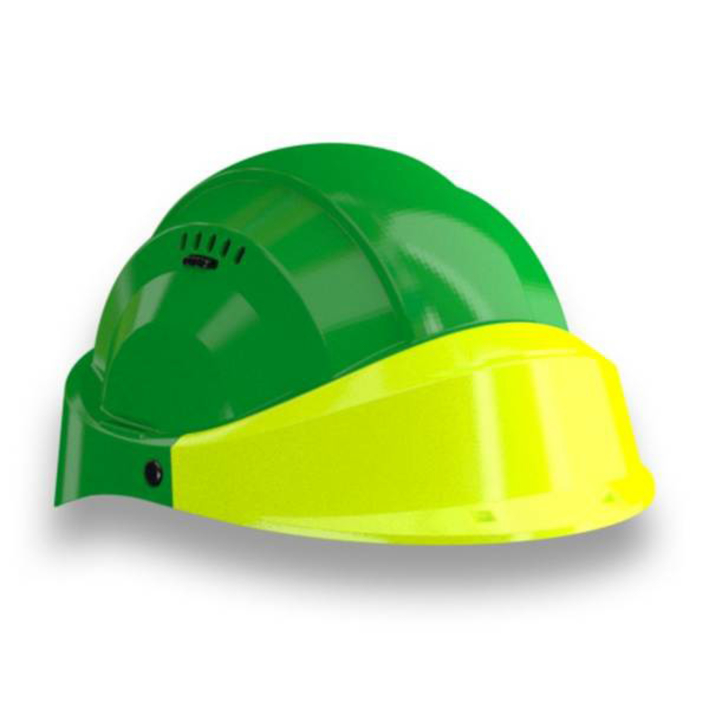 CASQUE 'ORIZON' VERT VISIERE FLUO JAUNE TALIAPLAST - 563537