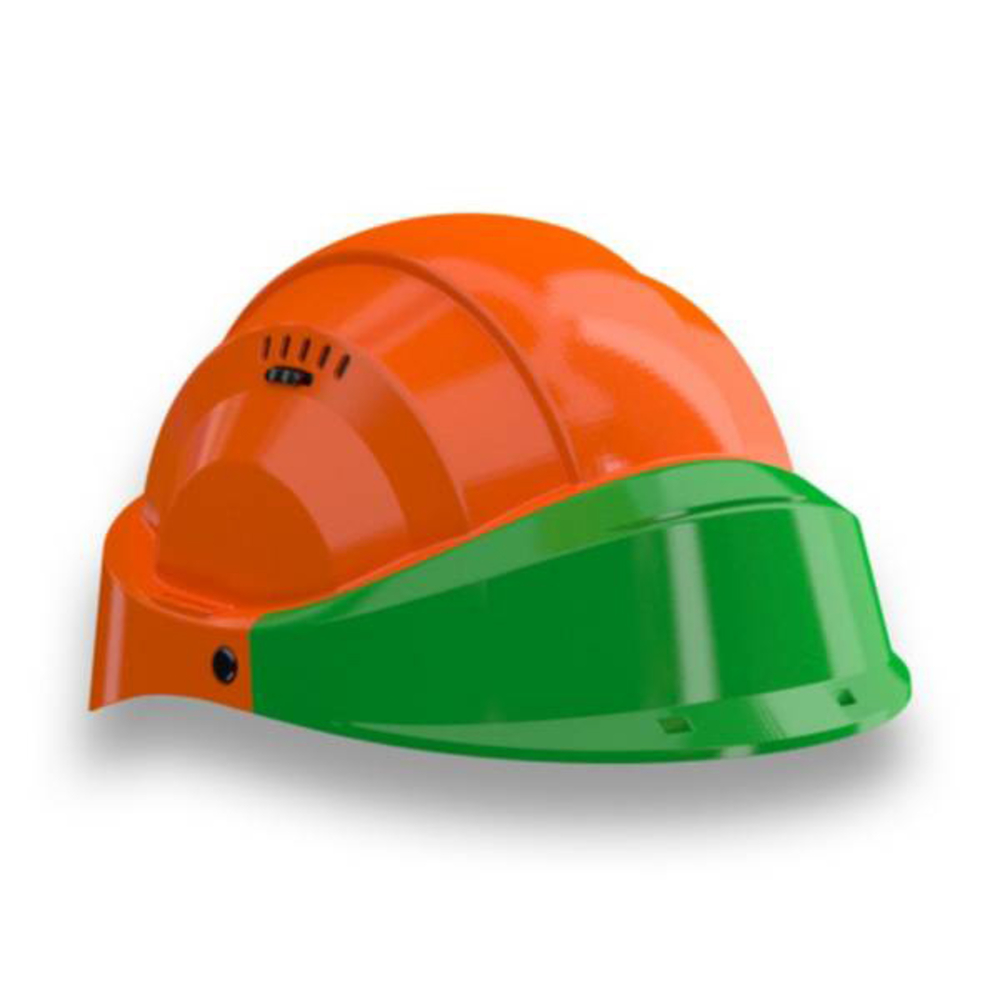 CASQUE 'ORIZON' ORANGE VISIERE VERTE TALIAPLAST - 563553