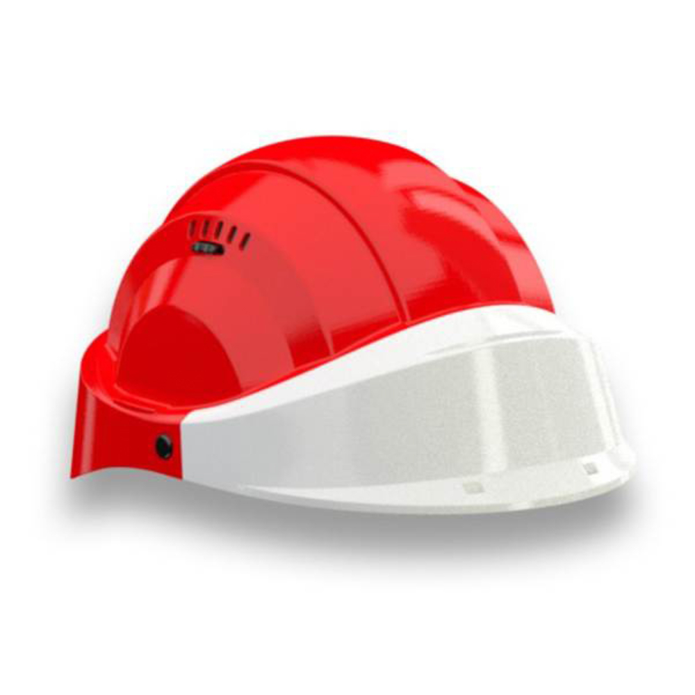 CASQUE 'ORIZON' ROUGE VISIERE BLANCHE TALIAPLAST - 563561