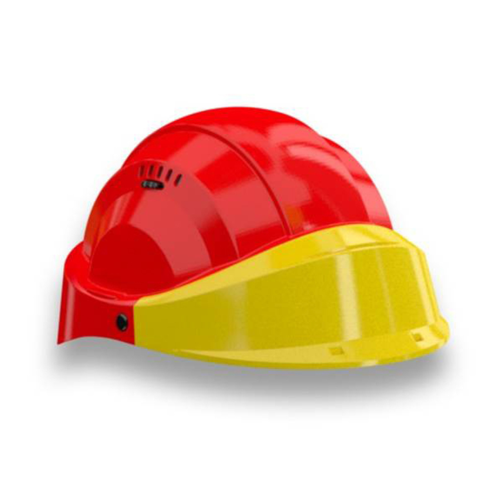 CASQUE 'ORIZON' ROUGE VISIERE JAUNE TALIAPLAST - 563562