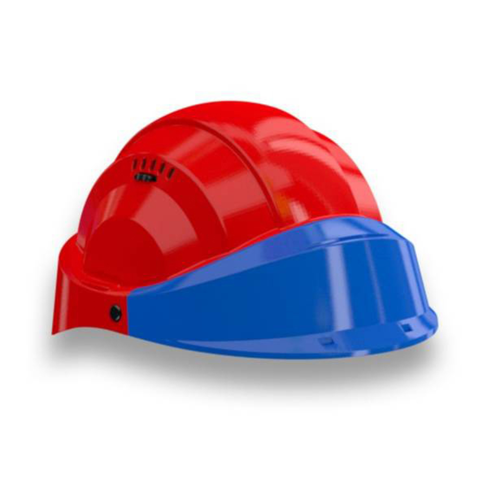 CASQUE 'ORIZON' ROUGE VISIERE BLEUE TALIAPLAST - 563564