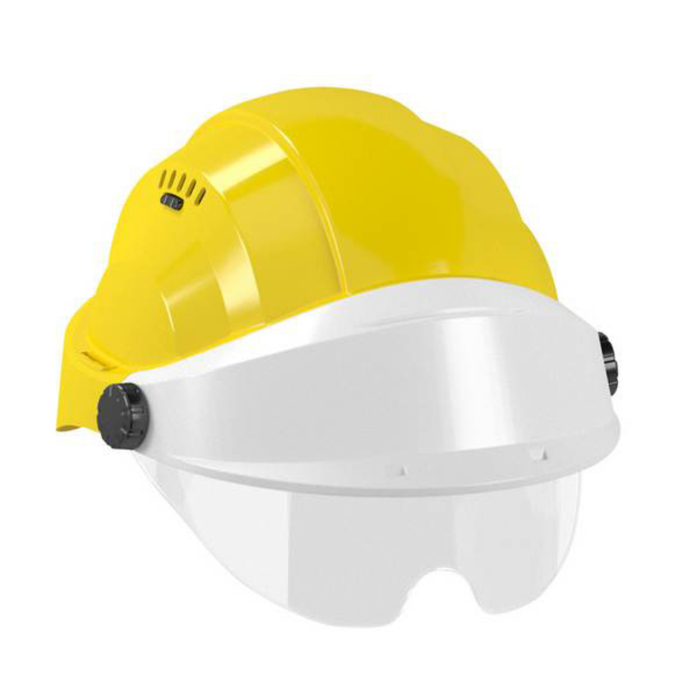 CASQUE 'ORIZON' JAUNE VISIERE BLANCHE AVEC LUNETTE TALIAPLAST - 563721