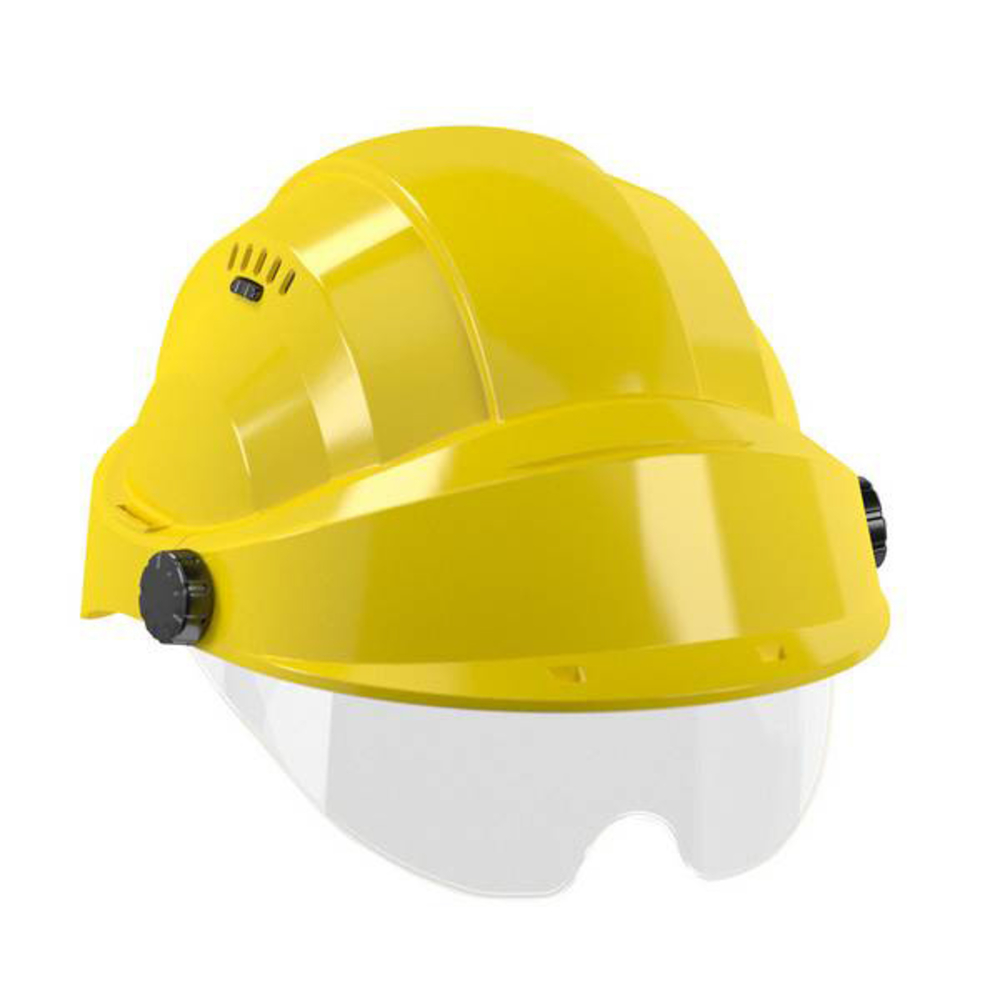 CASQUE 'ORIZON' JAUNE VISIERE JAUNE AVEC LUNETTE TALIAPLAST - 563722