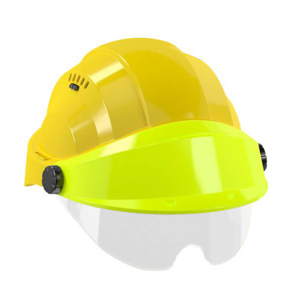 CASQUE 'ORIZON' JAUNE VISIERE FLUO JAUNE AVEC LUNETTE TALIAPLAST - 563727