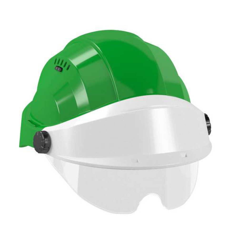 CASQUE 'ORIZON' VERT VISIERE BLANCHE AVEC LUNETTE TALIAPLAST - 563731
