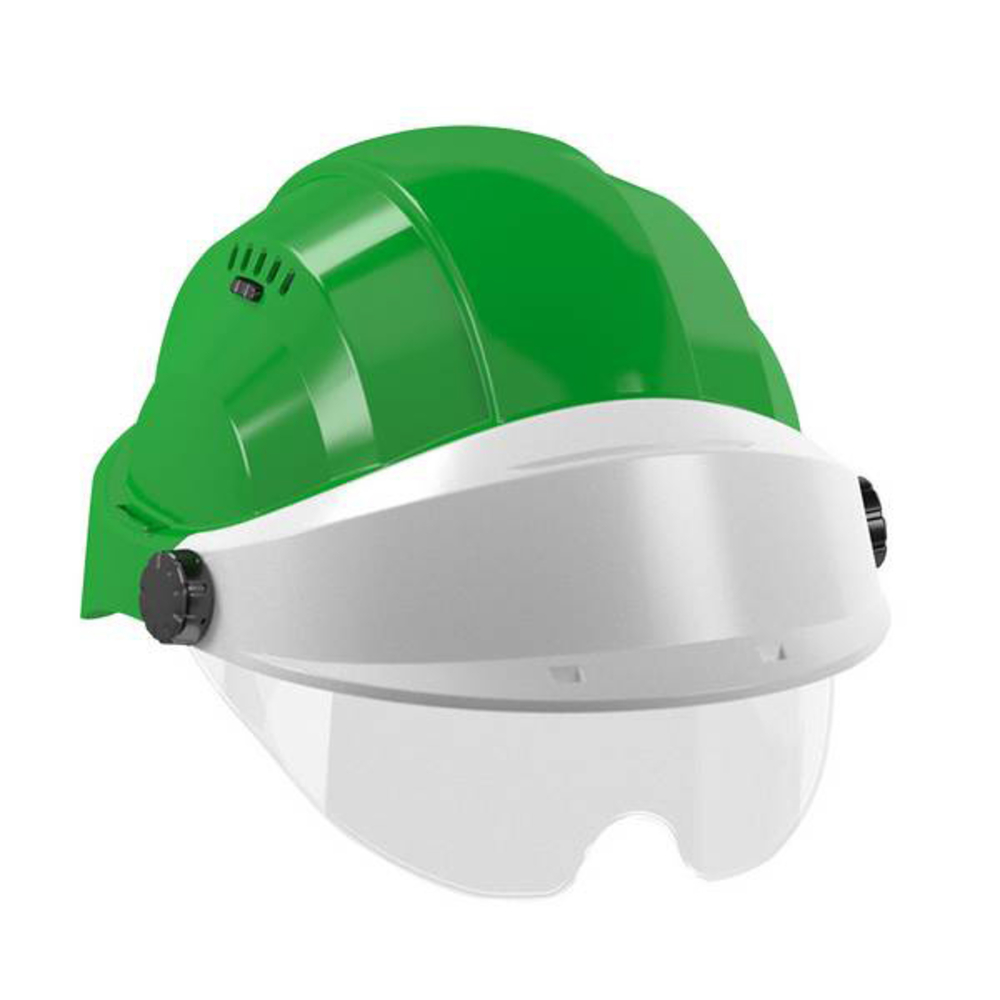 CASQUE 'ORIZON' VERT VISIERE GRISE AVEC LUNETTE TALIAPLAST - 563738