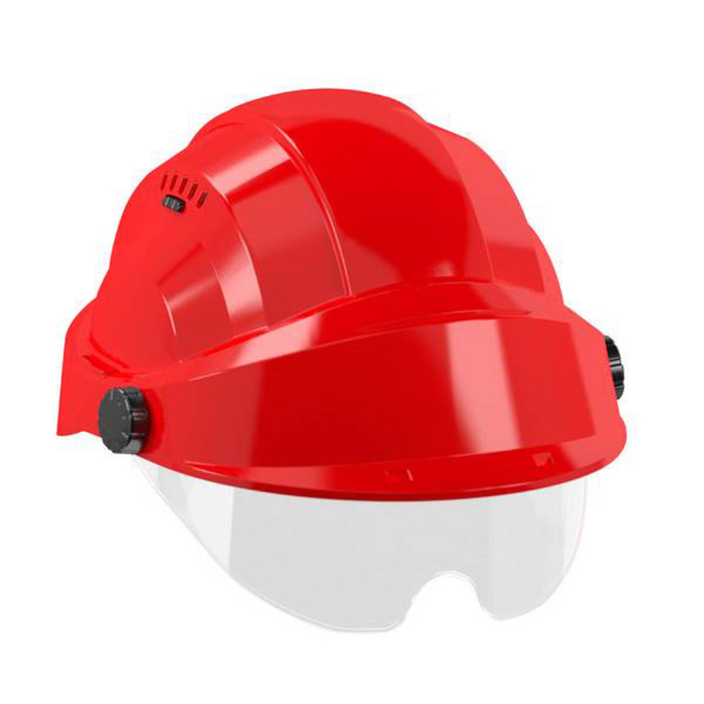 CASQUE 'ORIZON' ROUGE VISIERE ROUGE AVEC LUNETTE TALIAPLAST - 563766