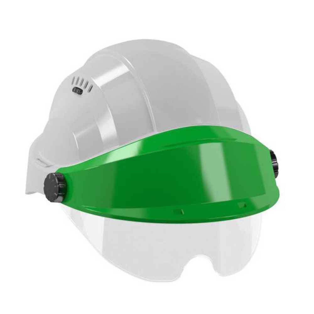 CASQUE 'ORIZON' GRIS VISIERE VERTE AVEC LUNETTE TALIAPLAST - 563783