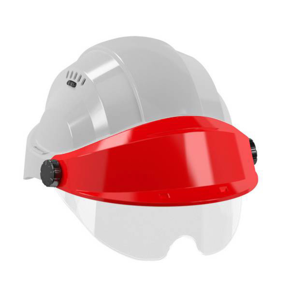 CASQUE 'ORIZON' GRIS VISIERE ROUGE AVEC LUNETTE TALIAPLAST - 563786