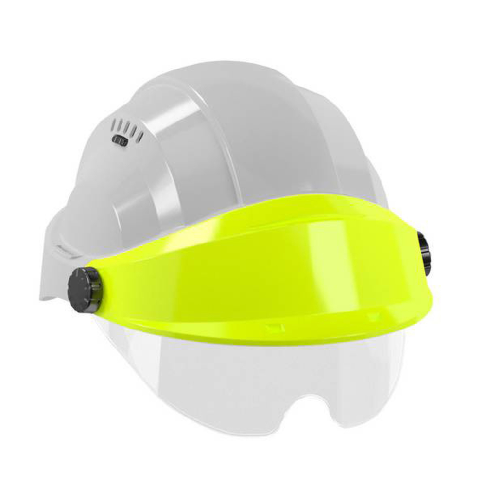CASQUE 'ORIZON' GRIS VISIERE FLUO JAUNE AVEC LUNETTE TALIAPLAST - 563787