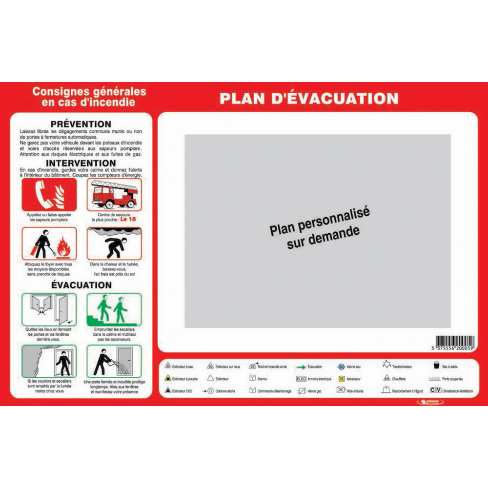 PLAN D'EVACUATION 450X300mm TALIAPLAST - 620005